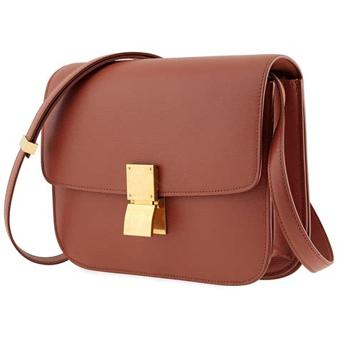 Celine Terracotta Medium Classic Bag In Calfskin Liege